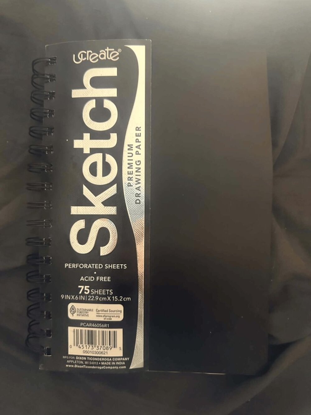 UCreate® Spiralbound Sketch Book Premium Drawing Paper - 9" x 6", 75 Sheets